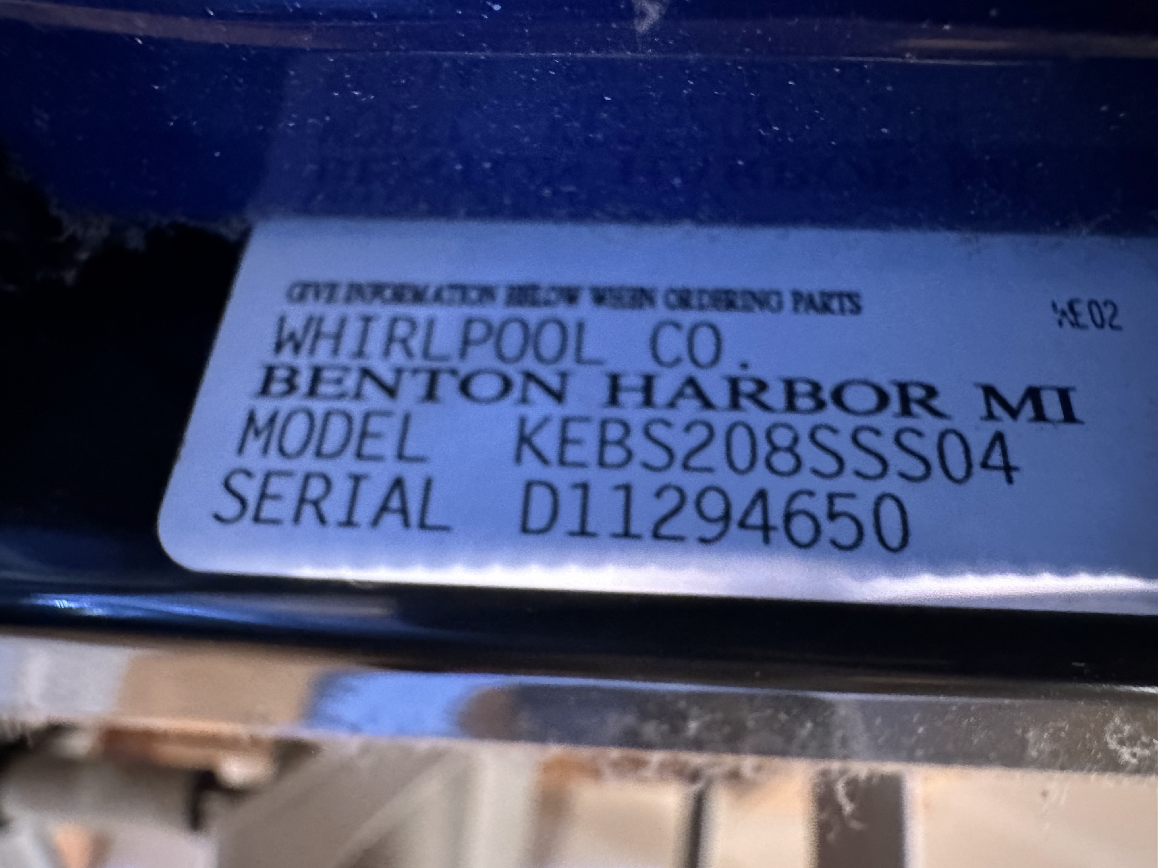 KitchenAid oven model identification during appliance repair service