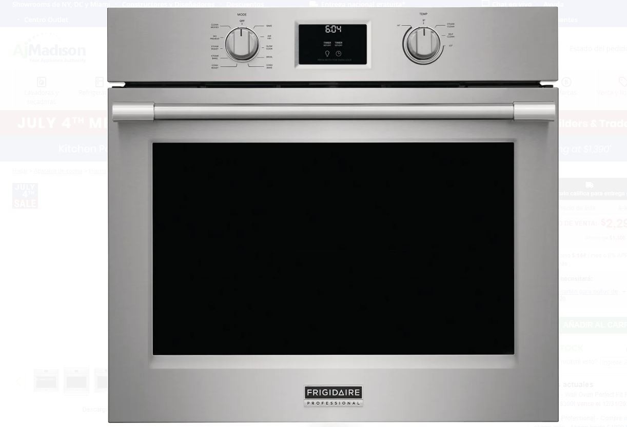 Built-in Frigidaire stainless steel wall oven installed in modern kitchen cabinetry